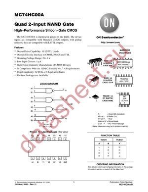 MC74HC00ADR2 datasheet  